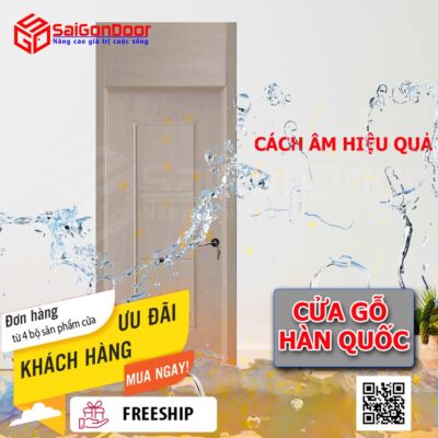 Cửa gỗ khách sạn cao cấp Hàn Quốc chống nước, giá rẻ, độ bền lớn