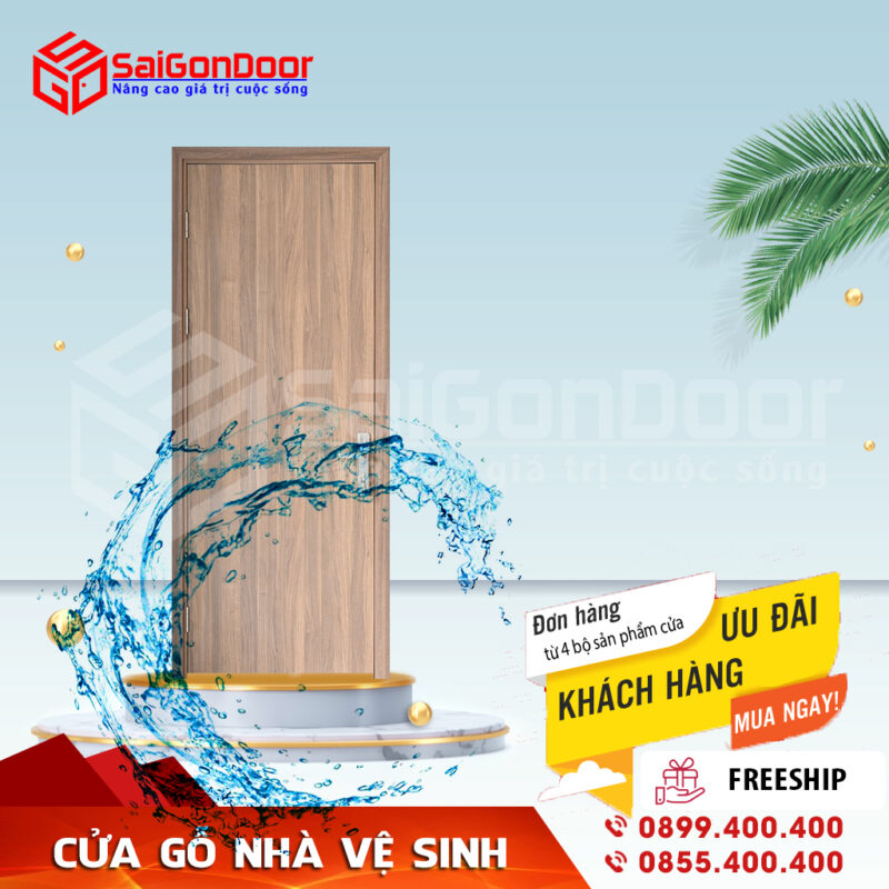 Cửa gỗ nhà vệ sinh SaiGonDoor - cửa gỗ công nghiệp chịu nước cao cấp