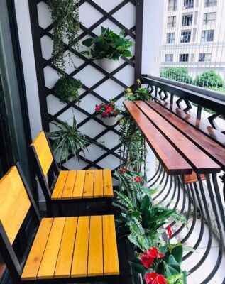 Y tuong trang tri ban cong chung cu nho nhung