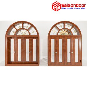 Cửa Nhôm Vân Gỗ SGD-CNVG-49
